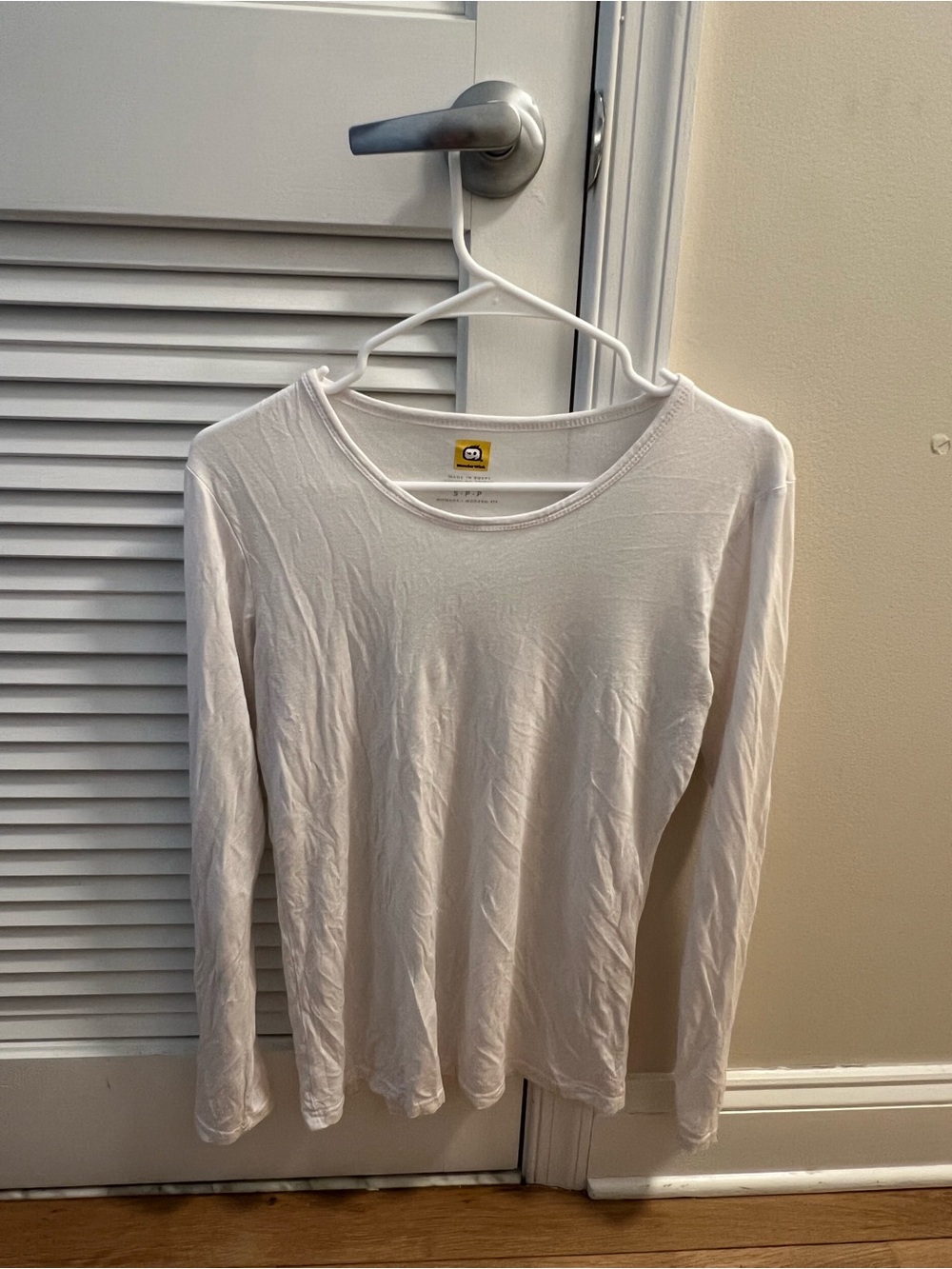 WonderWink White Crewneck Tee with Yellow Logo